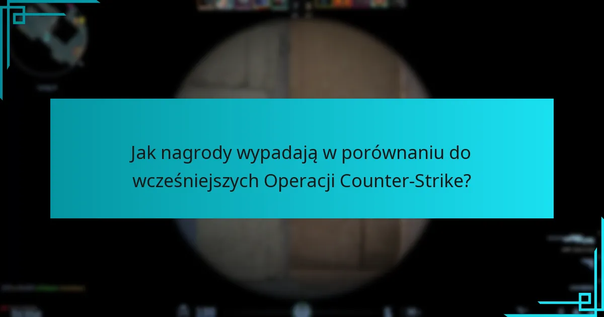 Jak nagrody wypadają w porównaniu do wcześniejszych Operacji Counter-Strike?